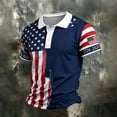 thumbnail image 2 of WULMLEO Men's 250 Anniversary USA Shirt 250 Years American Polo Tops Short Sleeve 250th Birthday 4th of July Patriotic Flag Tee Navy M, 2 of 5