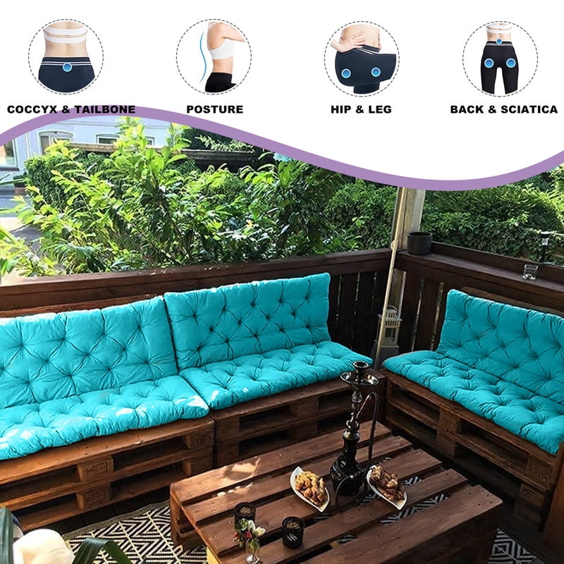 XXLYY Porch Swing Cushions, Waterproof Swing Replacement Cushions with Backrest and Ties, Garden Bench Seat Cushion, Outdoor Porch Patio Swing Non-Slip Chairs Pad