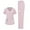 12# Pink, variant on 2 Pcs Scrubs for Women Set Plus Size Stretchy Medical Uniformes Scrubs Set Solid V Neck Tops & Wide Leg Cargo Pants Pink M