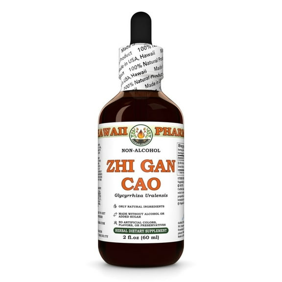 Zhi Gan Cao (Glycyrrhiza Uralensis) Dry Root ALCOHOL-FREE Liquid Extract. Expertly Extracted by Trusted HawaiiPharm Brand. Absolutely Natural. Proudly made in USA. Glycerite 2 Fl.Oz