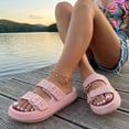 thumbnail image 3 of Cushionaire Fame Pillow Recovery Sandals for Women, Adjustable Double Buckle Waterproof EVA Cloud Slides for Women, 3 of 19