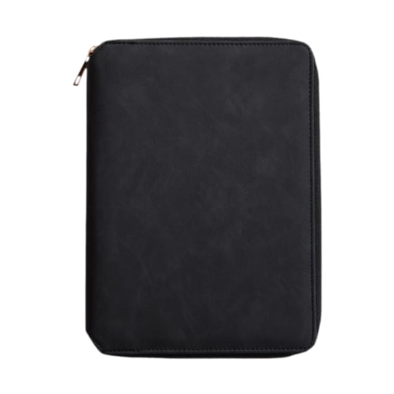 Tachiuwa Zippered Notebook 6 Binder Notebook Planner Pocket Diary Travel Journal for Travel Business Trips Journalists Teachers Black