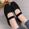 thumbnail image 4 of Dweltoz Women's Mary Jane Flats Slip on Wide Toe Mary Jane Flats Comfy Breathable Office Low Heel Shoes,Black 40, 4 of 5