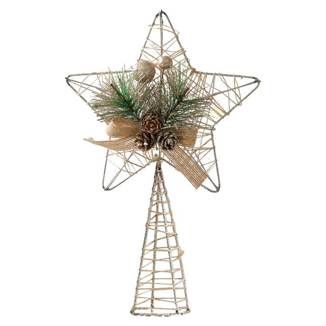 TIELUTT Christmas Decorations Christmas Tree Top Five Pointed Star Stained Glass Window Hangings Chandelier Beads Window Hanging Set Clear Bead String Beards for Crafting