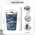 thumbnail image 4 of PAYOHTO US Navy Digital Camouflage Insulated Stainless Steel Tumbler 12 oz Thermos Come with Straw Kids Leak-Proof Travel Mug Cup, 4 of 7