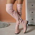 thumbnail image 5 of YLYL Women's Over the Knee Boots Thigh High Low Block Heel Pointed Toe Long Stretch Boots, 5 of 8