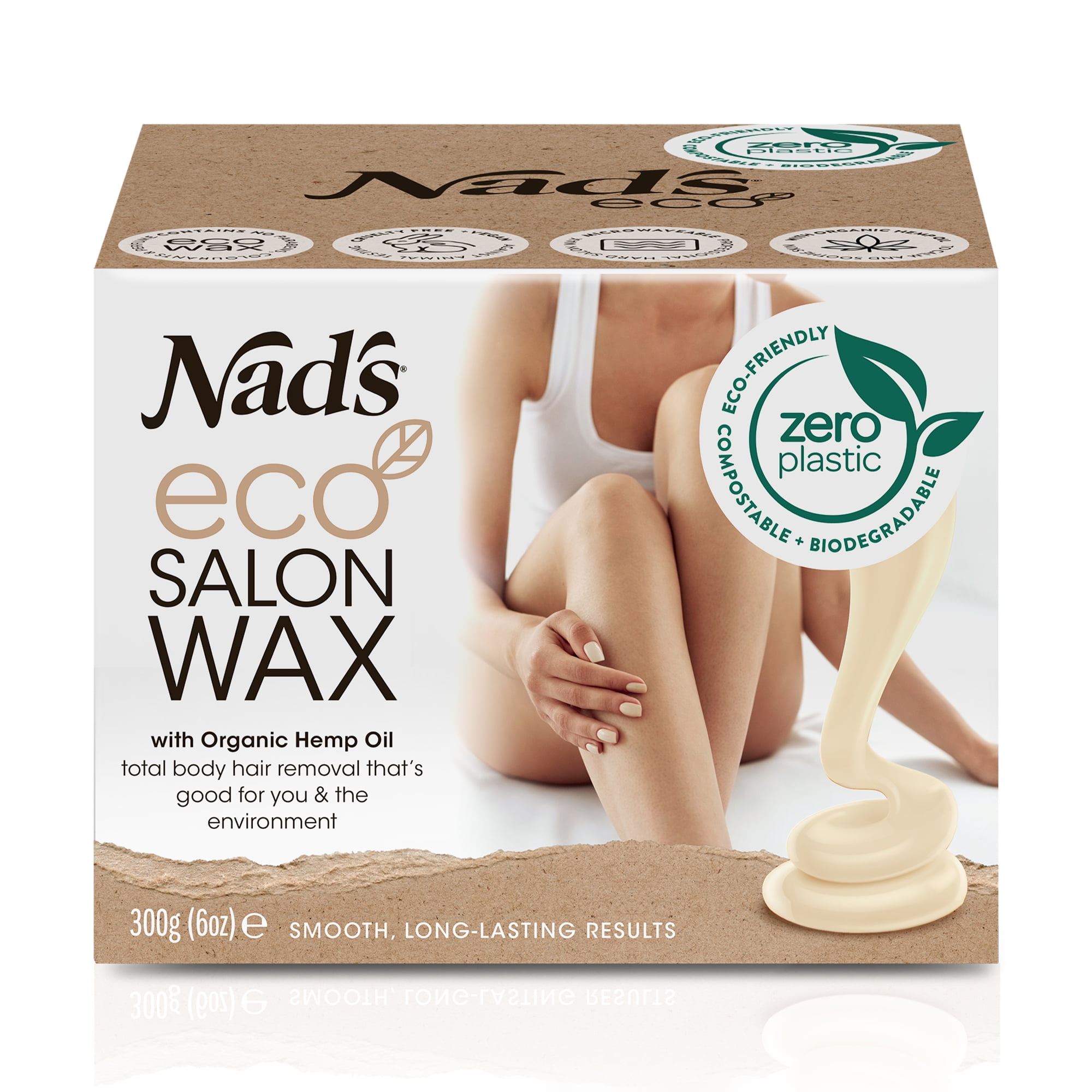 Nad's Eco Women's Salon Wax -Hard Wax for Body & Facial Hair Removal. Compostable and Biodegradable. Nad's Eco Women's Salon Wax -Hard Wax for Body & Facial Hair Removal. Compostable and Biodegradable.