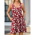 thumbnail image 3 of Sociala Cotton V Neck Tank Dresses for Womens Built in Bra Summer Dresses with Pockets, 3 of 9