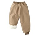 thumbnail image 2 of Kids Snow Pants Boys Girls Winter Ski Pant Thick Lined Warm Long Pants (Khaki), 2 of 5