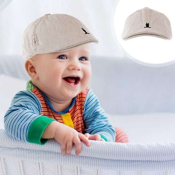 BESTOYARD Skin-friendly Infant Baby Girl Beret Hat Striated Cotton 1Pack