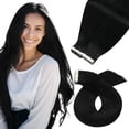 thumbnail image 1 of Moresoo Tape in Hair Extensions Human Hair 24 Inch 40Pcs Jet Black Hair Extensions Human Hair Tape in 100g Seamless Invisible Tape in Hair Extensions Human Hair #1, 1 of 9