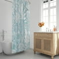 thumbnail image 3 of Nautical Coastal Waterproof Fabric Shower Curtain, Starfish Seashell Coral Beach Themed Bath Curtain Blue Ocean Shower Curtains for Bathroom with 12 Hooks 72x72 Inches, 3 of 6