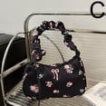 thumbnail image 3 of ZOUBAOQ Local DeliveryColorful Bow Shoulder Bag Pleated Floral Bag Sweet Design Sweet Drawstring Commuter Bag Multifunctional Lightweight Underarm Bag Stylish Womens Bag, 3 of 8