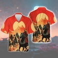 thumbnail image 3 of Camisa con estampado 3D de águila samurái de verano para hombres y mujeres, camisas de moda, camisas hawaianas de manga corta con un solo pecho, blusa, ropa con solapa, 3 of 5