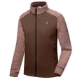 thumbnail image 4 of Little Donkey Andy Men's Quick Dry Thermal Lightweight Running Jacket Full Zip Hybrid Warm Thumbholes Golf Track Jacket Dark Brown/Red L, 4 of 8