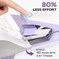 thumbnail image 3 of Marsrock Effortless Stapler for Desk,40-50 Sheet Capacity, 2000 Staples, 1-Touch Stapling,Heavy Duty and Magnetic Staple Remover, Purpler, 3 of 9