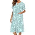 thumbnail image 3 of Ekouaer House Dress for Women with Pockets Button Down Duster Housecoat Short Sleeve Patio Dress Nightgown, 3 of 6