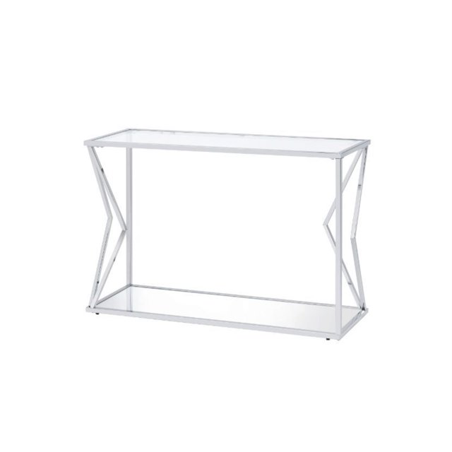 Acme Furniture 83484 Sofa Table, Clear Glass & Chrome Finish
