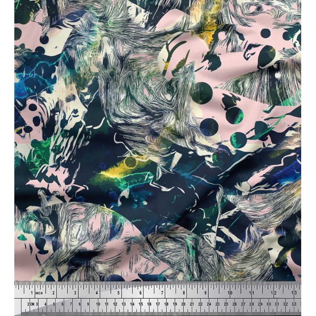 Soimoi Tissu Modal Satin Animaux & Texture Imprimé Tissu au Mètre 42 Pouces de Large