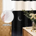 thumbnail image 3 of No Hook Shower Curtain, Night Stars Moon Shower Curtains for Bathroom with See Through Top Window, Modern Abstract Art Cloud Fog Waterproof & Washable Bath Curtain Extra Long 72"x96", 3 of 9