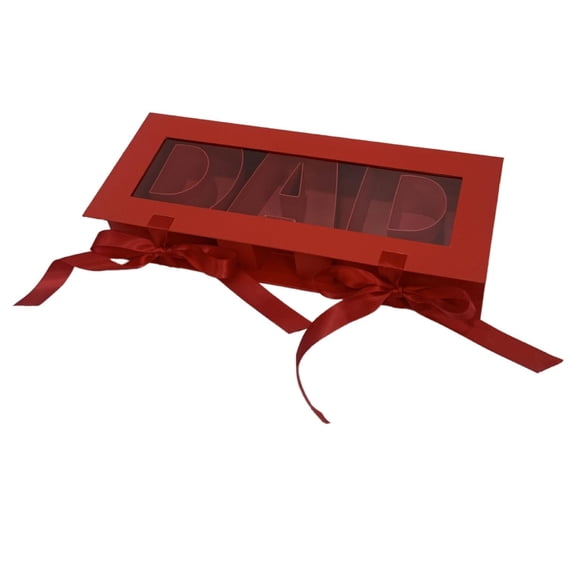 S SERENABLE Dad Letter Shaped Empty Flower Box Premium for Anniversary DIY Present Decor Red
