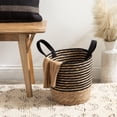 thumbnail image 2 of DesignOvation 12"H Black and Natural Striped Basket, 2 of 8
