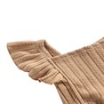 thumbnail image 4 of 2022 Robe Princesse Décontractée pour Bébé Fille Couleur Unie Col Carré Manches Volantées une-Pièce Rose/ Beige/ Kaki, 4 of 7