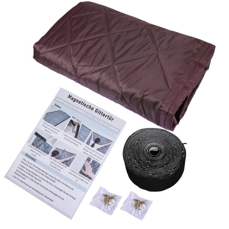 RUIYEEK Christmas Thermal Door Curtain - Insulated Draft Blocker For Winter, Fits 34x82 Inch Doors, Magnetic Closure