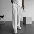 thumbnail image 2 of OSOLU Men Solid Color Long Trousers Tether Pants Sports Sweatpants Street Casual Trousers Fashionable Classic Leisure Workout Training Joggers Bottoms, 2 of 6