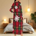 thumbnail image 5 of Tnhcen Women's Winter Christmas Plaid Nightgown with Pockets Loose-Fitting Zip-Up Sleepwear Long Sleeve Robe with Shoulder-Strap Sleeves for Holiday Season (S-2XL) Multiple Colors Available, 5 of 9