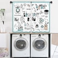 thumbnail image 2 of Cartoon Cute Laundry Room Curtains 27.5W x 39L Inch Rustic Farmhouse Washing Rod Pocket Short Cafe Small Window Treatment Drapes Decor 2 Panels, 2 of 5