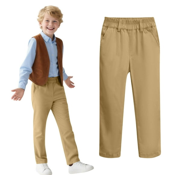Cowsor Relaxed Fit Stretch Sweatpants Pants for Toddler to Youth Boys and Girls