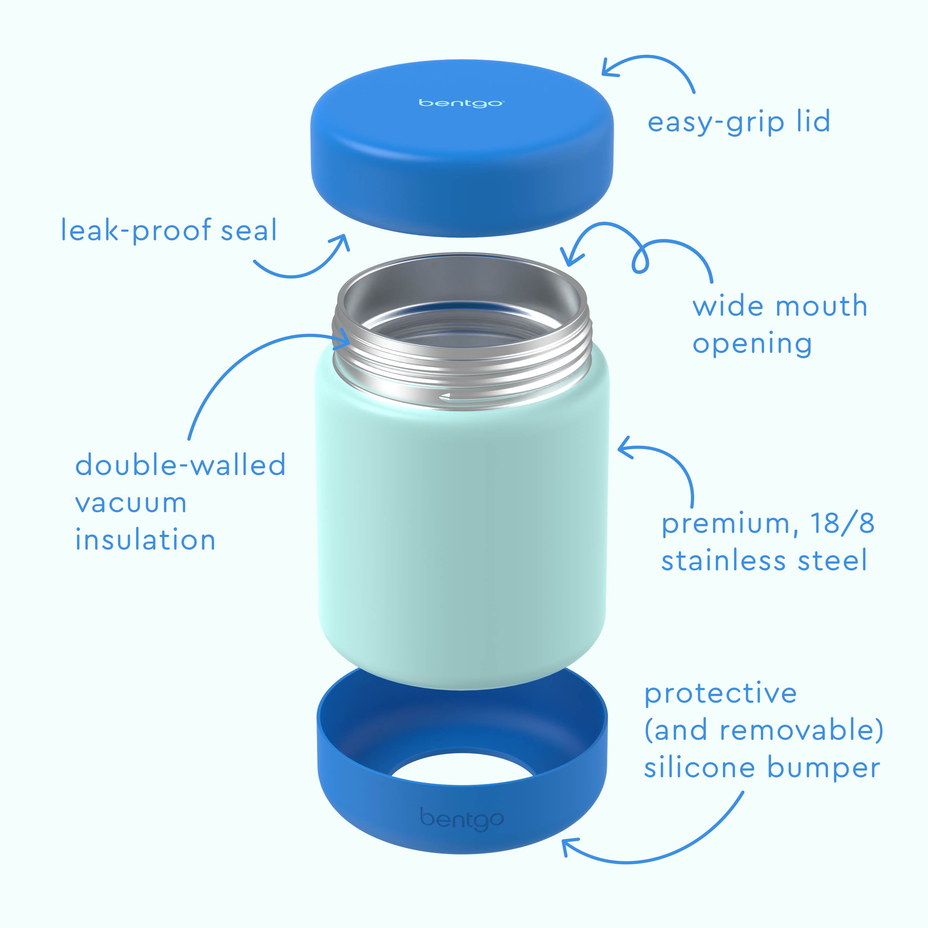 Bentgo Kids Stainless Steel Insulated Food Jar - Blue