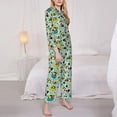 thumbnail image 3 of Picia Green Cute Avocado Pattern Women’s Long-Sleeve Sleepwear Set - Soft 2-Piece Loungewear with Pockets, Comfy PJs for Relaxing Nights-Large, 3 of 7