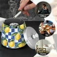 thumbnail image 4 of Yayeee Ashtray with Lid for Cigarette Smokeless Stainless Steel Home Ash Holder, Lemon Checkered, 4 of 7