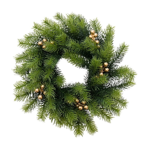 13 Inch Christmas Wreath For Front Door, Winter Wreath Xmas Artificial Decorations With Pvc/Pe Berries Cones For Indoor Outdoor Garden Gate Home Winter Holiday New Year