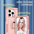 thumbnail image 5 of for iPhone 15 Pro Case, Rugged Shockproof Heavy Duty Soft TPU Rubber Bumper Hard PC Back Hybrid Protective Case [with Ring Stand] for iPhone 15 Pro (Without Screen Protector) - Rosegold, 5 of 10