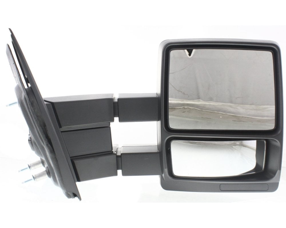 Towing Mirror Compatible With 2004-2014 Ford F-150 Right Passenger Side w/ Blind Spot Corner Glass Textured Black Kool-Vue