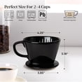 thumbnail image 2 of Pour Over Coffee Maker, Non-Electric Pour Over Coffee Dripper, Manual Brew Maker, Single Cups Porcelain Slow Brewing Accessories for Gifts, Black, 2 of 7