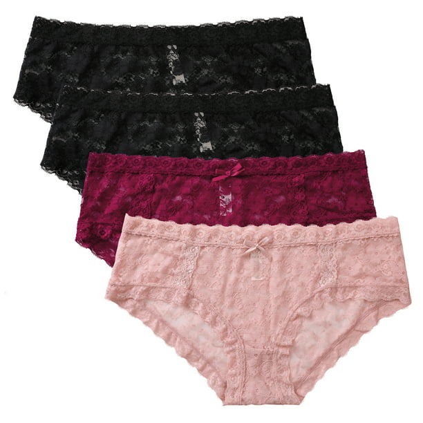 Charmo - Charmo Women Plus Lace Hipster Panties Soft Underwear Briefs 4 ...