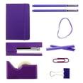 thumbnail image 2 of JAM Complete Desk Kit, Purple, 8/Pack, Stapler, Tape Dispenser, Staples, Journal, Pens, Rubber Bands, Paper Clips & Binder Clips, 2 of 3