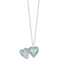 thumbnail image 5 of Sterling Silver Platinum-Plated Diamond Mystique Heart Locket Necklace (18 X 19.6) Made In United States qls946, 5 of 5