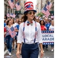 thumbnail image 5 of PMU 4 Pcs Patriotic Accessories Set, 4th of July Outfit Costume for Adult– Patriotic Stars & Stripes Top Hat, Glasses, Jumbo Sequin Bow Tie, Suspender – Red White Blue Outfit Memorial Day, 5 of 5