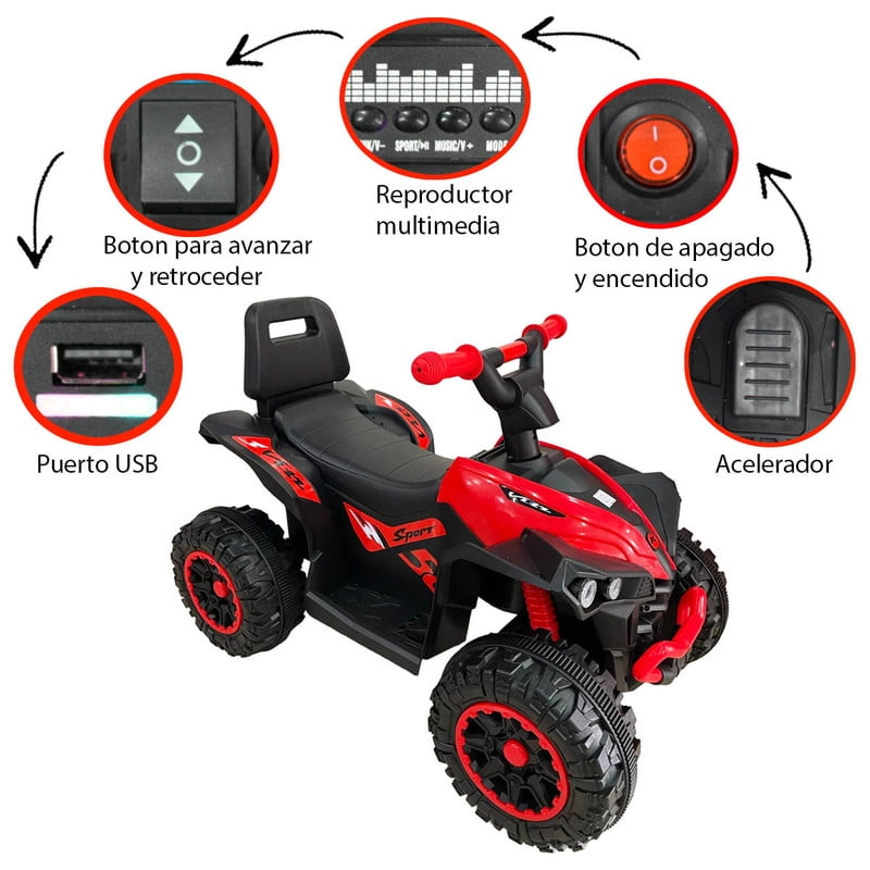 Montable cuatrimoto ocie roja deals