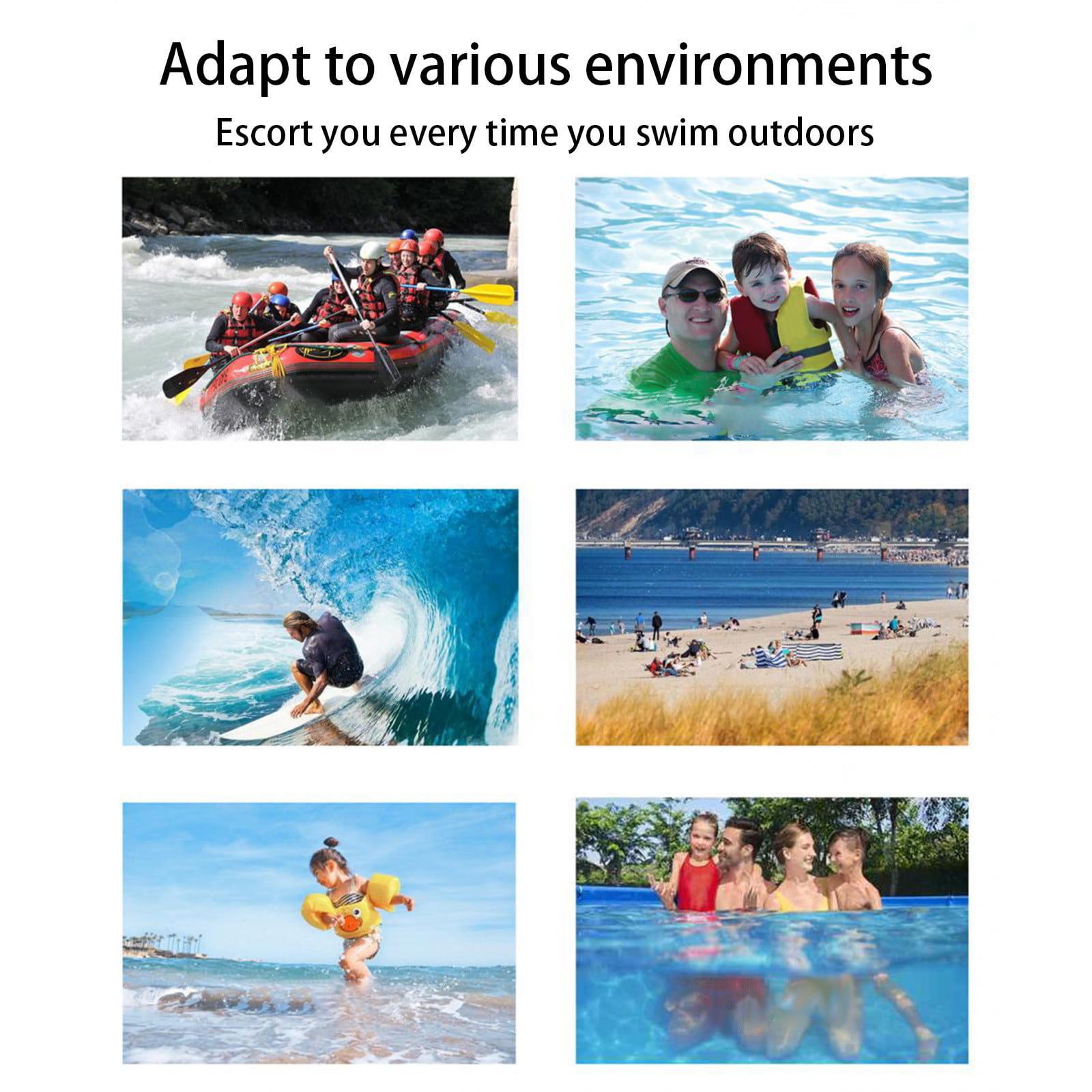 Universal Buoyancy Aid Swim Vest with Adjustable Safety Straps and Buckles for Adults, Neoprene Floating Vest for Boating, Kayaking, and Drifting