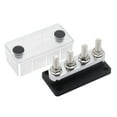 thumbnail image 1 of Mistaha High Amperage Power Distribution Block Busbar with 4 Terminals, Nylon Cover - 600A Continuous Rating, 3/8inch Studs, 48V Max Voltage, 1 of 4