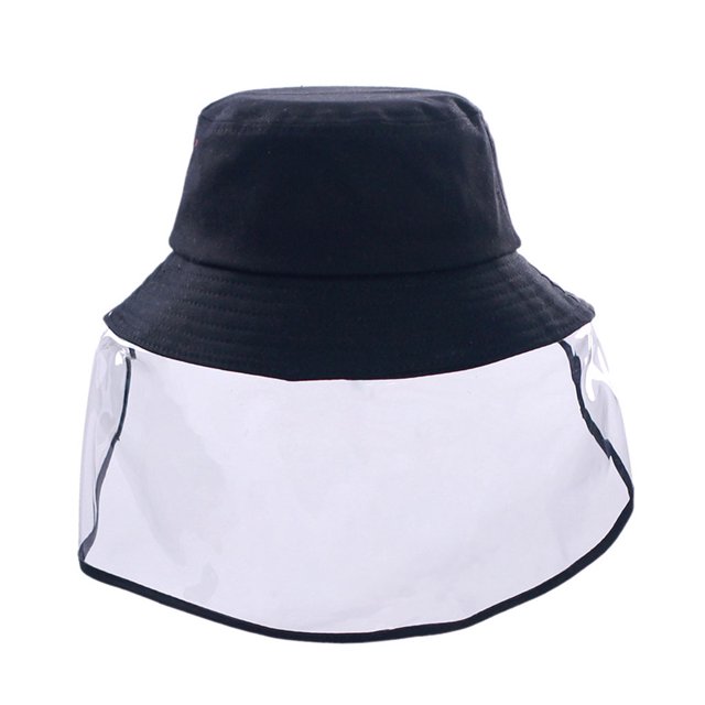 Sonducket Sombrero de protección facial para niños, gorra de pescador con pantalla de protección facial transparente desmontable para niños Sombreros negro Sonducket AP1156-03B