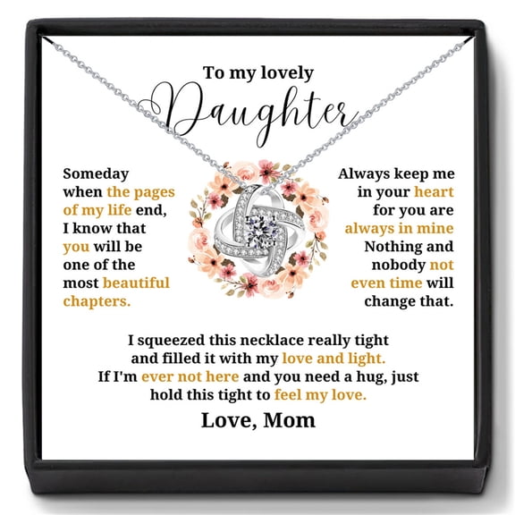 Sdmnsg-T To My Daughter Love Knot Necklace From Dad With Heartfelt Message & Elegant Box, Necklace Gifts For Daughter, Valentines Day, Graduation, Birthday, Wedding, Christmas Gifts From Dad