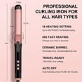 thumbnail image 5 of Hair Curling Wand Professional Curling Iron, Ceramic Hair Curler Wand with Heat-Resistant Glove, Dual Voltage (1.25 Inch), 5 of 8