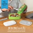 thumbnail image 2 of Bentgo Classic - Adult Bento Box, Stackable 3-Compartment Lunch Box with Removable Utensil Set and Sealing Strap, BPA-Free, Food Container Ideal for Meal Prep, Work, and On the Go (Green), 2 of 7